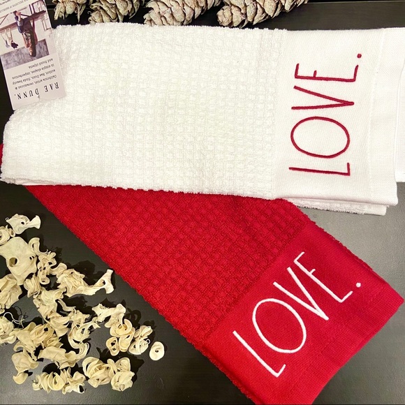 Rae Dunn Other - Rae Dunn ‘LOVE - LOVE’ Set of 2 Kitchen Towels